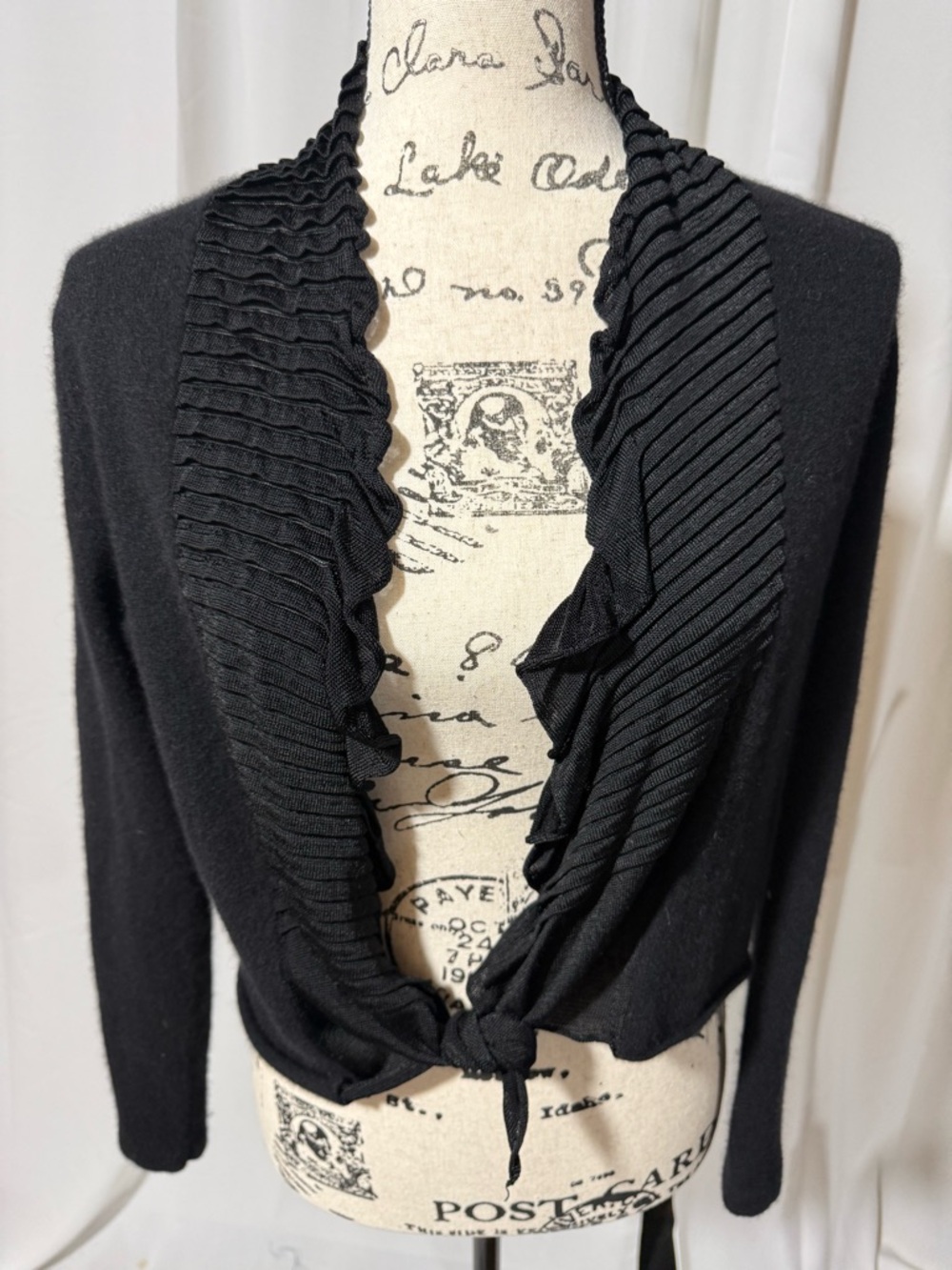WHITE +WARREN BLACK CASHMERE SHAWL S